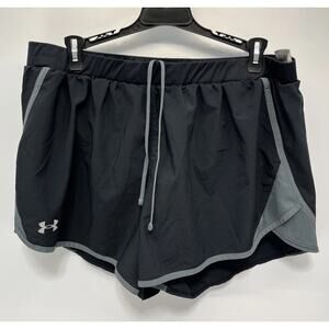 Under Armour Shorts Womens XL Black Lined Running Workout Loose Athletic